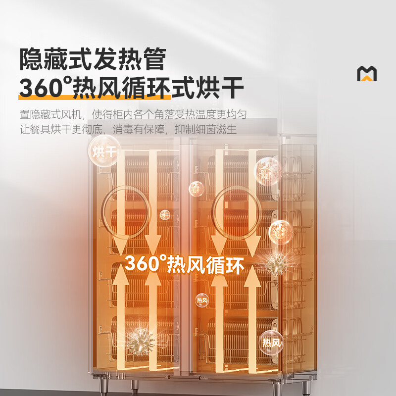 麥大廚智能電腦型雙門單控4層熱風循環(huán)高溫消毒柜3.5KW